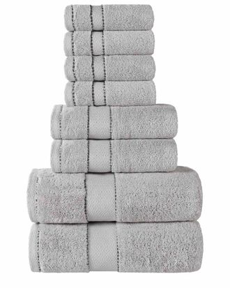 Superior Niles Giza Cotton Dobby Ultra-Plush Thick Soft Absorbent 8Pc Towel Set