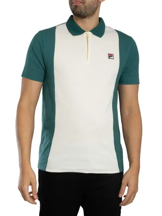 Fila Pierro Cut &Amp; Sew Zip Polo Shirt, Wit