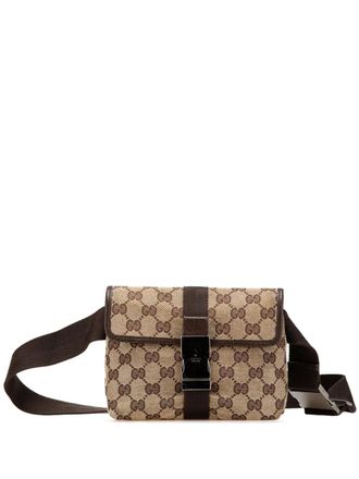 Gucci 2000-2015 GG Canvas belt bag - women - Canvas/Calf Leather - One Size - Brown