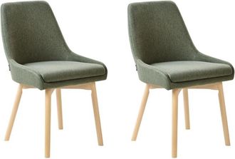 Beliani Set of 2 Dining Chairs MELFORT Fabric Dark Green