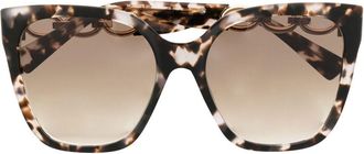 Moschino chain-link oversize sunglasses - women - Acetate - One Size - Brown