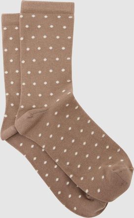 Reiss Neutral Cotton-blend Polka-dot Socks, Q12