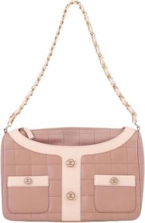 Chanel Pre-owned Vintage Shoulder Bag - Dames - Vintage Schoudertas - Roze - ONE Size - Leer - Vintage