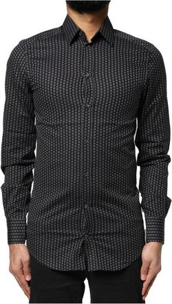 Dolce & Gabbana Katoenen overhemd - Heren - Casual Overhemden - Zwart - XS - Katoen - Overhemden