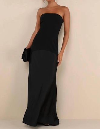 Lulus Compelling Style Strapless A-Line Maxi Dress In Black