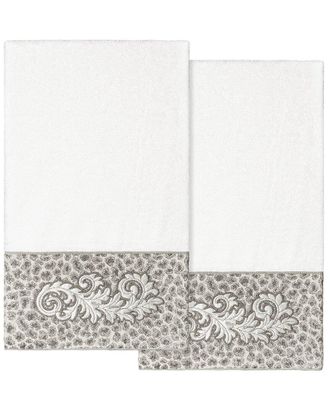 Linum Home Textiles 100% Turkish Cotton April 2Pc Embellished Bath Towel Set