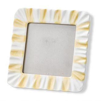 Tag Yellow Stripe Ruffle 4x4 Photo Frame Earthenware MDF Glass 6.25x6.25in at Nordstrom, Size Medium