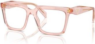 Prada 54mm Rectangle optical glasses in Pink at Nordstrom