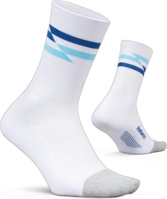Feetures Elite Light Cushion Mini Crew Socks White L