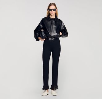 Sandro Lamb leather jacket