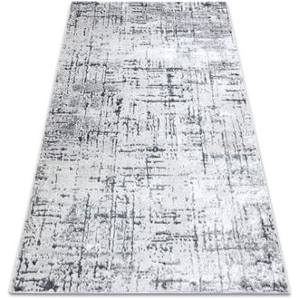 RugsX Rugsx - Alfombra Mefe Moderna 8722 L&iacute;neas Vintage - Structural Dos Niveles De Vell&oacute;n Gris / Blanco Grey 160x220 Cm
