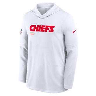 Nike Kansas City Chiefs Pure Fury Sideline Nike Mens Dri-FIT NFL Long-Sleeve Hooded Top in White | 03B910A7G-P8B