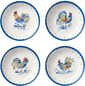 Certified International French Rooster Set Of 4 Soup Bowls