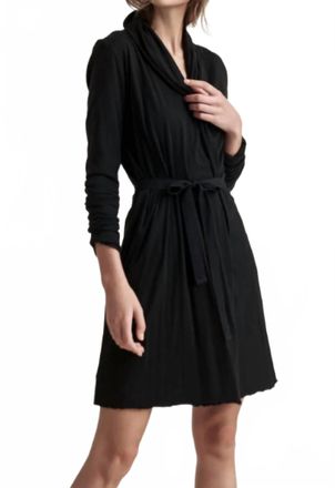 Skin Basic Double Layer Wrap Robe In Black