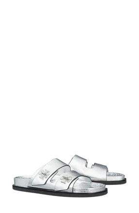 Tory Burch T Lock Sport Slide Sandal in Silver at Nordstrom, Size 6.5
