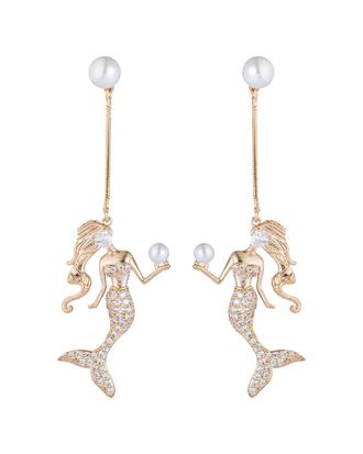 Eyecandy LA Eye Candy La Luxe Collection Mermaid Cubic Zirconia Crystal Drop Earrings