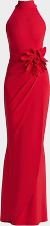 La Petite Robe Di Chiara Boni Gudruly Floral-Appliqu&eacute; Halterneck Gown