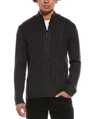 Jason Wu 1/4-Zip Cable Knit Mock Neck Sweater