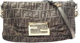 Fendi Pre-owned Zucca Leather Nylon Canvas Shoulder Bag - - Pre-owned - Donna - Marrone - ONE SIZE
