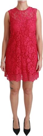 Dolce & Gabbana Schokkend Roze Mini Bodycon Jurk - Dames - Korte kleedjes - Roze - M - Katoen - Kleedjes