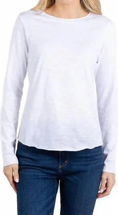 Elliott Lauren Lilly Long Sleeve Tee In White