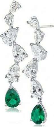 Kenneth Jay Lane Zigzag Cascading Drop Earrings in Green/Silver at Nordstrom Rack
