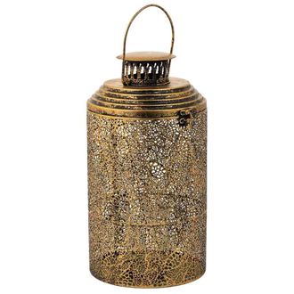 Wanderlust Deco Wanderlust Deco - Portavelas De Metal Dorado 21x21x39