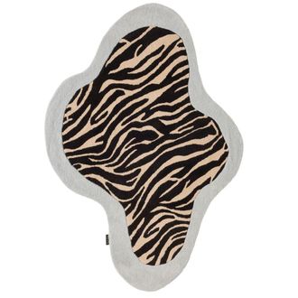 Nazar Rugs Alfombra lana tejida a mano motivo cebra 160x230