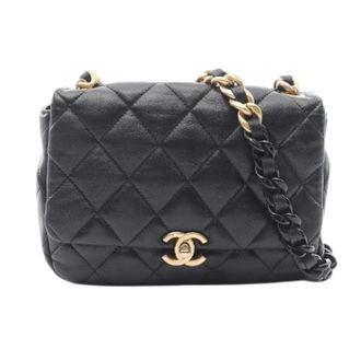 Chanel Pre-owned Matelasse Lamsleer Schoudertas - Dames - Pre-owned - Zwart - Maat: ONE Size Leer