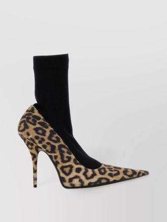 Balenciaga printed suede sock pumps