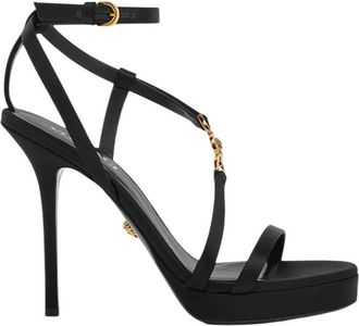Versace Black Embellished Medusa Heels