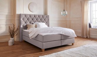 HOME AFFAIRE Boxspringbett »Harmones hoch« in 3 Breiten, Härtegrad auch im Mix mit je 1 Matratze in H2 und H3