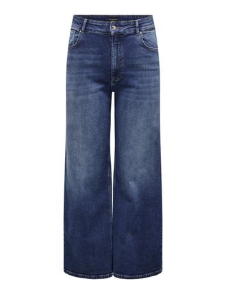 Only Carmakoma Womens Carjuicy Hw Wide Leg Rea255, Dark Denim Blue, 52W x 32L