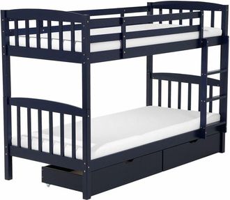 Beliani Beliani - Letto a Castello 90 x 200 cm in Legno Blu Scuro con Cassettiera Revin