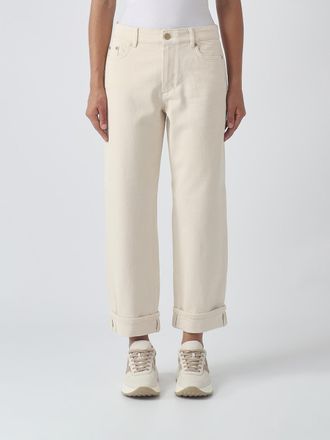 Max Mara S Max Mara Jeans straight in denim stretch a vita media con risvolto