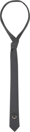 John Richmond Nette zijden stropdas met logo en ringdetail - Heren - Stropdassen - Zwart - ONE Size - Accessoires