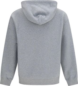 Valentino Mens Vlogo Signature Hoodie Grigio Melange Cotton Sweatshirts Sweater