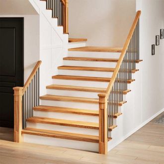 vidaXL Vidaxl - Pelda&ntilde;os De Escalera 2 Uds Madera Maciza Roble Marr&oacute;n Claro