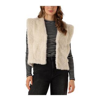 Catwalk Junkie Jassen, Dames, Wit, L, Witte Teddy Body Warmer Jas