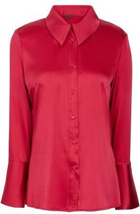 8 by YOOX STRETCH SILK-SATIN SHIRT