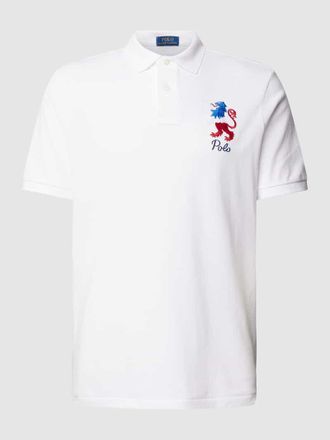 Polo Ralph Lauren Poloshirt mit Logo-Stitching in Offwhite, Größe XXL