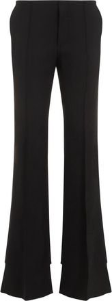 Chloé Black Flare Virgin Wool Pants-Donna