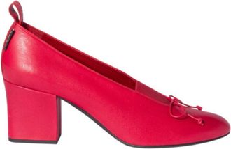 Miu Miu Red Leather Block Heels