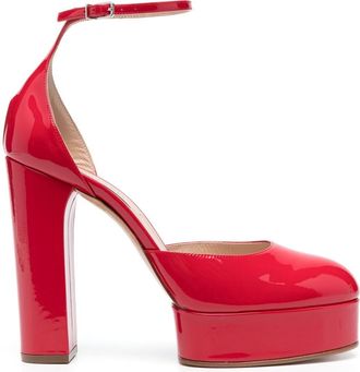 Casadei 115mm patent platform pumps - women - Calf Leather/Calf Leather/Patent Calf Leather - 38 1/2 - Red