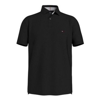 Tommy Hilfiger Heren 1985 Geborduurd Logo Poloshirt (Zwart)