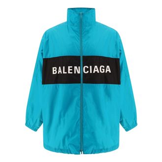 Balenciaga Logo Zip-Up Jacket Teal 725302TNO194600