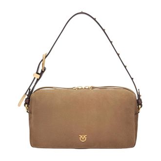 Pinko Bauletto Trittico Suede Sprayi - - Bags - Donna - Beige - ONE SIZE