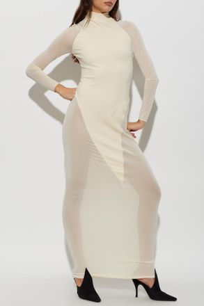 Alaia Long-sleeved Dress, Womens, Cream