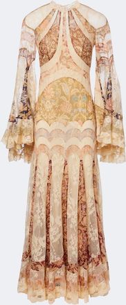 Zimmermann Valiant floral panelled silk gown