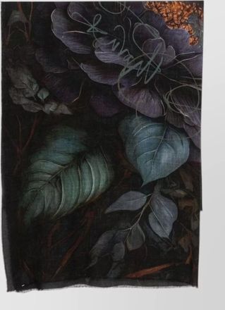 Faliero Sarti cashmere floral-print fine-knit scarf